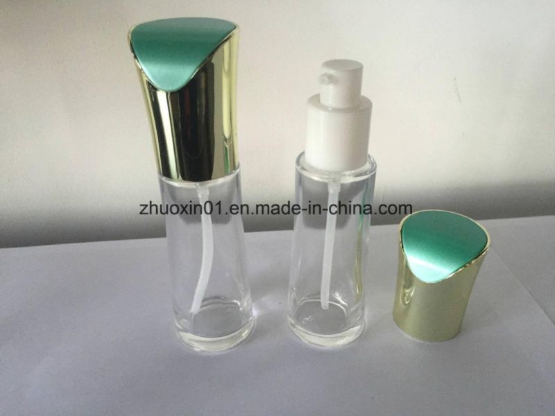 30ml Transparent Glass Bottle with Lotion Pump for Cosmetics