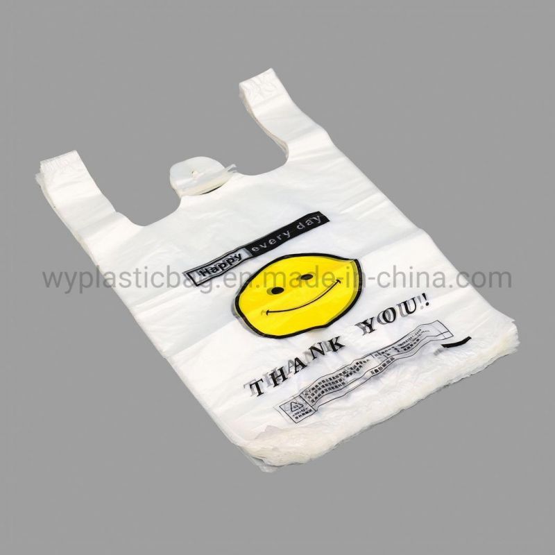 Eco-Friendly PE Plastic Vest Style Bag Recyclable Polyethylene