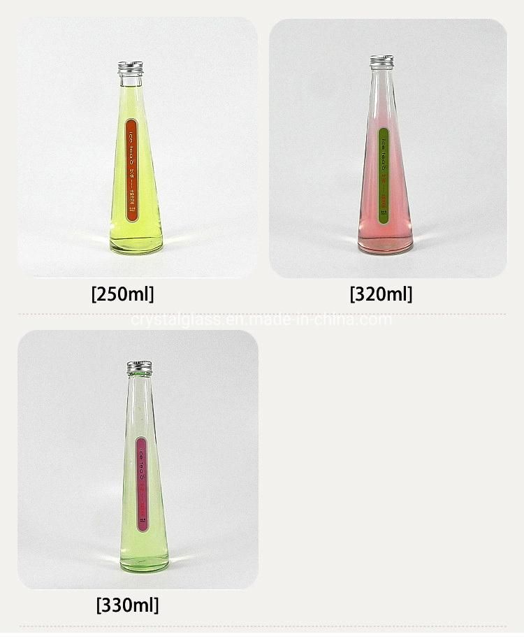 230ml 330ml Cold Brew Tea Glass Beverage Water Bottle Supplier