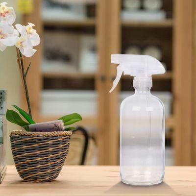 Sale 500ml 16oz Amber Hand Sanitizer Glass Spray Bottle with Trigger Sprayer &amp; Silicone Sleeve