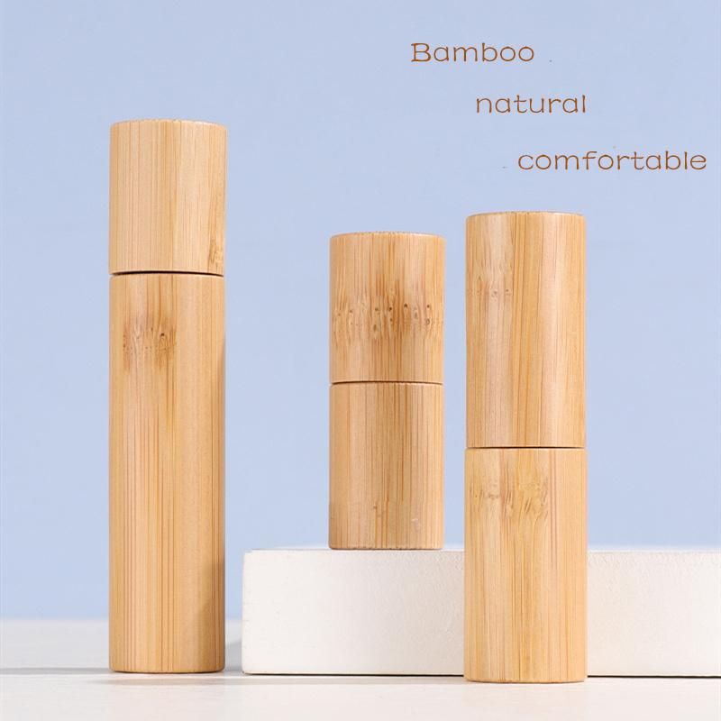 Cosmetic Natural Bamboo Glass Roll on Bottle 10ml