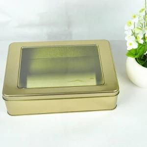 Customized Rectangular Tea Tin Box with PVC Window