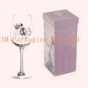 Handmade Protected Glass Wine Cup Wine Gift Rigid Paper Box