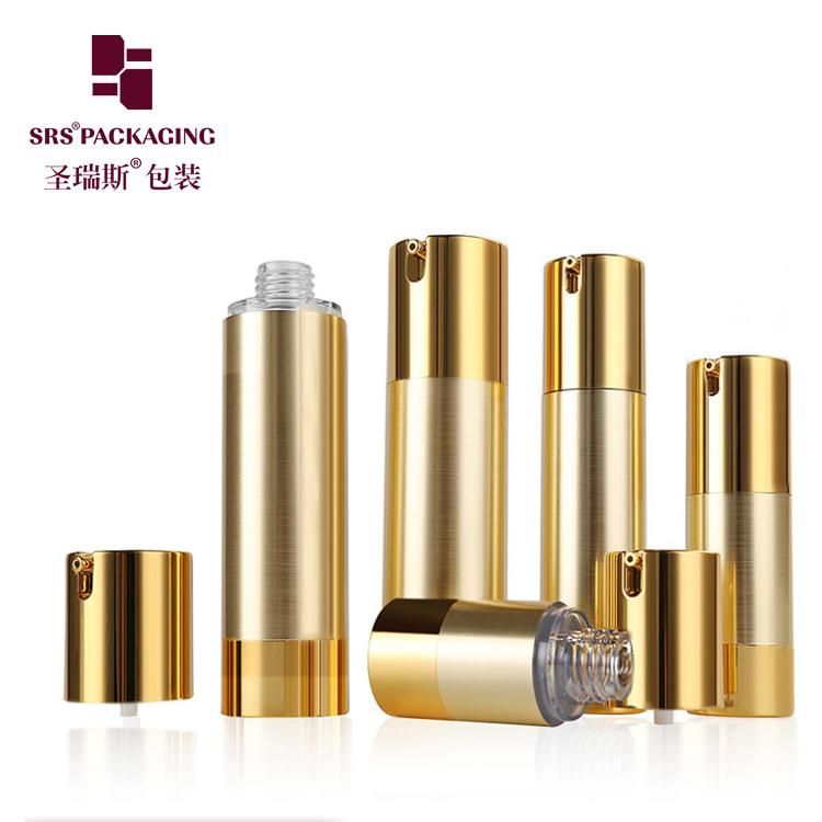 SRS Packaging Rose Gold 15ml 30ml 50ml 80ml 100ml Container Skincare Plastic Bamboo Lotion Cosmetic Packaging Serum Dispenser/Spray/Sprayer Pump Airless Bottle