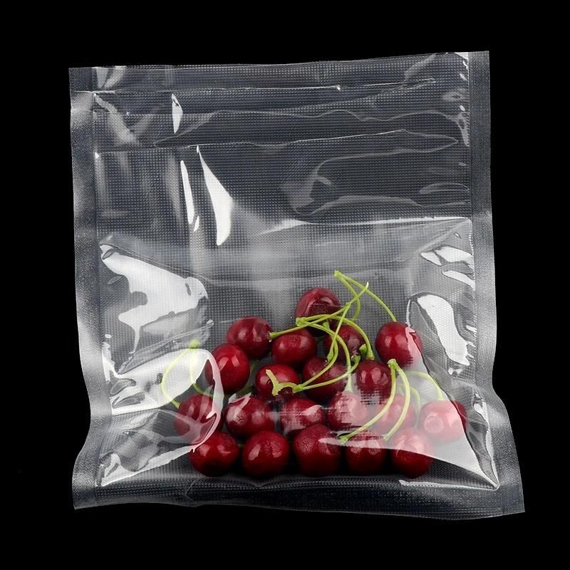 Embossed Plastic Food Grade Transparent 3 Sides Sealing Vacuum Bag for Food Packaigng
