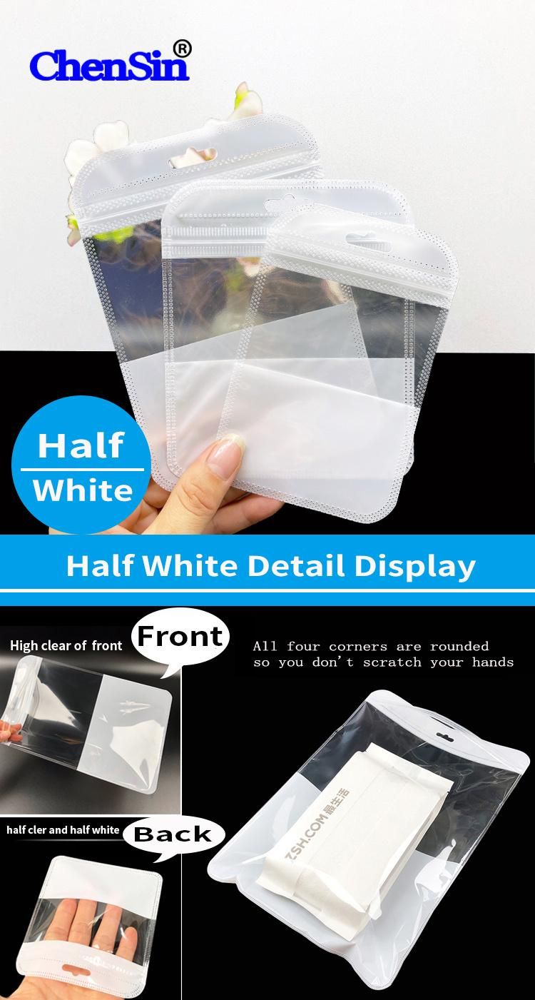 Colors White Zipper Packing Clear White Plastic Zip Lock Bag