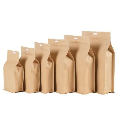 Factory Price High Quality Stand up Zip Lock Kraft Paper Tea Ziplock Bag Biodegradable Kraft Paper Packaging Bag