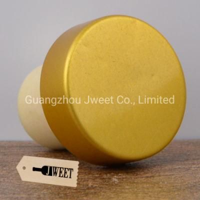 Synthetic Cork Bottle Stopper with Gold Aluminum Top Cap