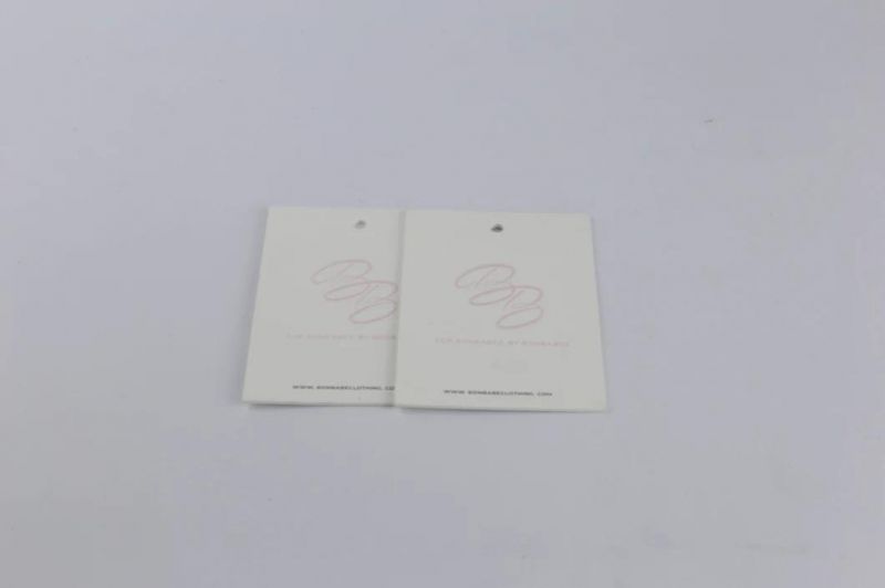 1000GSM 1mm Thick Paper Swing Tag Custom Pink Hangtag