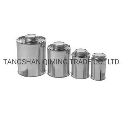 China Factory Screw Top Glue Packaging Tin Can Round with Brush Cap