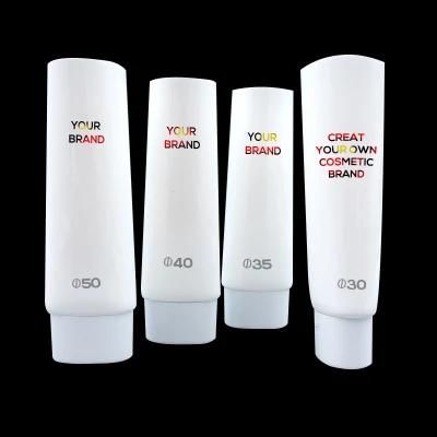 Custom Empty Pink Oval Hand Eye Packaging Bb Cream Tubes Skincare Squeeze Cosmetic Plastic Tube for Cosmetics with Lid