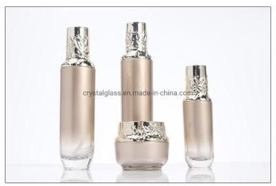 Rose Metal Color Glass Botle with Metal Lid