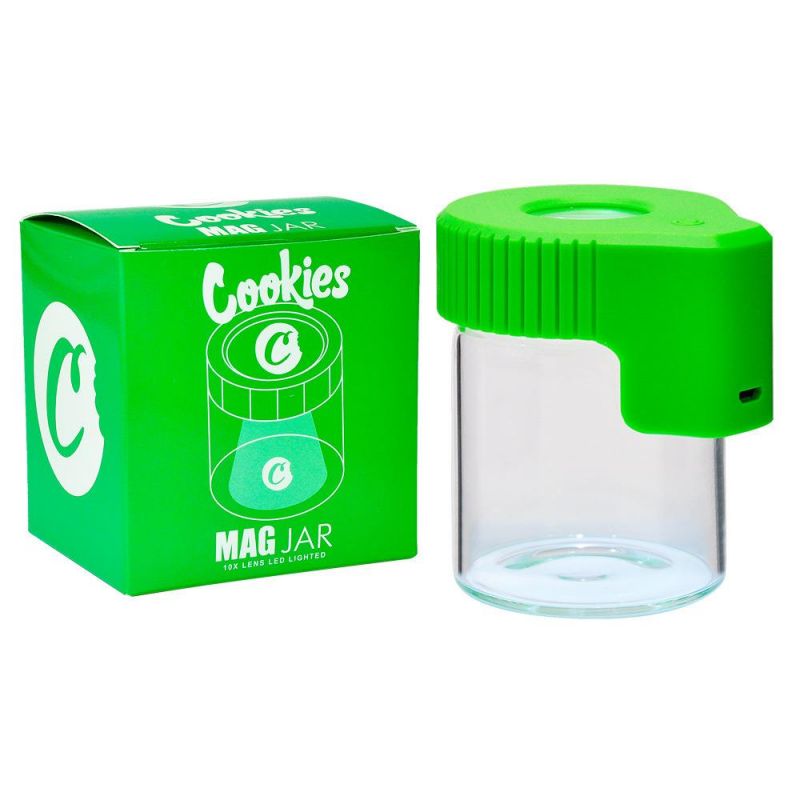 Cookies LED Light Tobacco Container Magnifying Jar with LED Light Cookies Rechargeable Medicine Box Glass Cases Jars