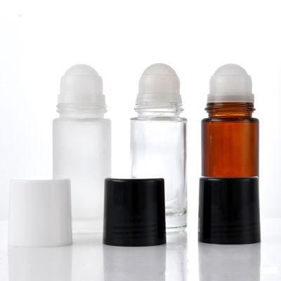 Frosted Empty Glass Perfume Essential Oil 10ml 30ml 50ml Roll on Glass Bottle with Black Cap