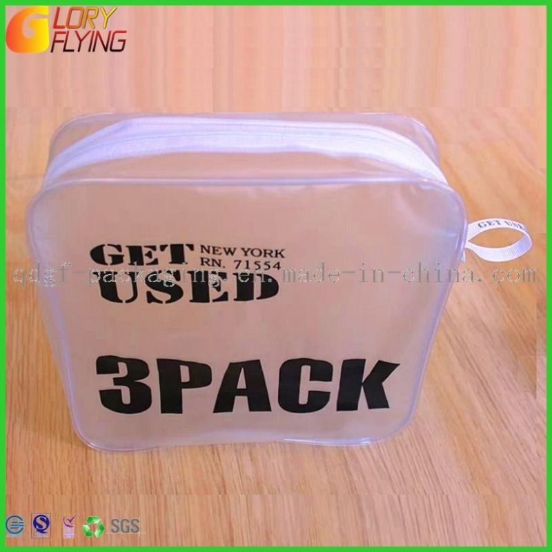 PVC Handbags Ladies Travel Bag with Nylon Zipper/Plastic Bag