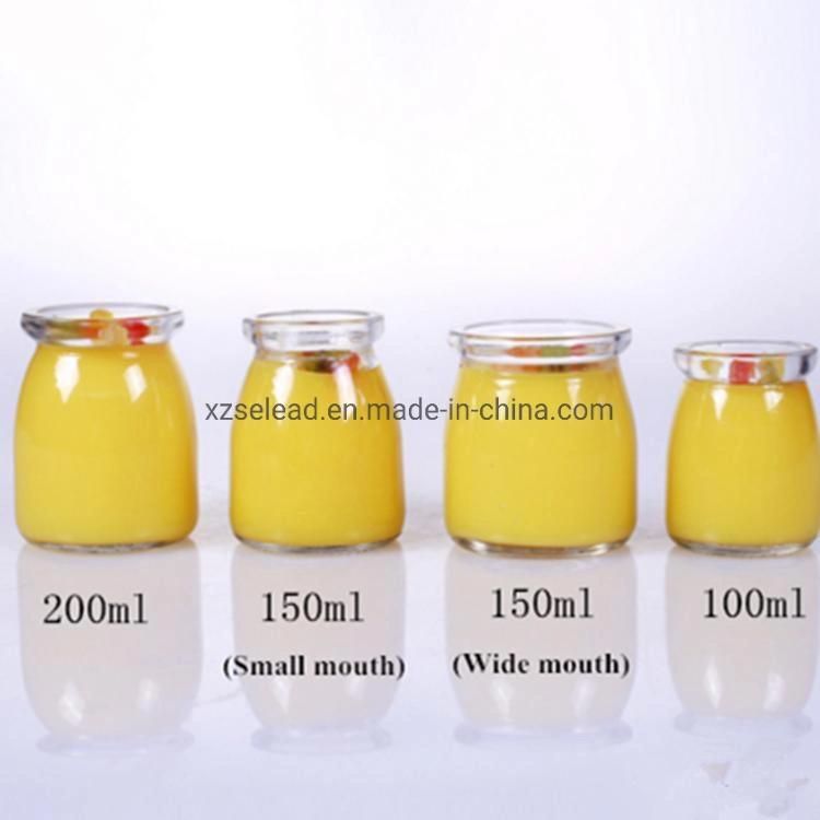 Small Glass Milk Packing Bottle Pudding Yogurt Jar 100ml 150ml