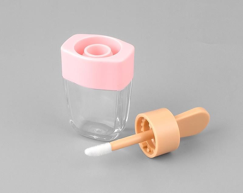 2021in Stock Cute Wholesale 6ml Cute Clear Popsicle Lipgloss Tubes Ice Cream Lip Gloss Tubing Packaging with Brush