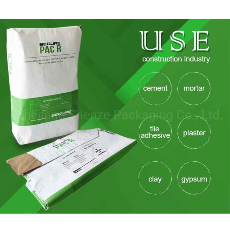 20kg 25kg 50kg Multiwall Kraft Paper Valve Cement Bag for Filling Flour Powder Granular Bulk Material Square Bottom Empty Paper Sack with PP / PE Film Liner