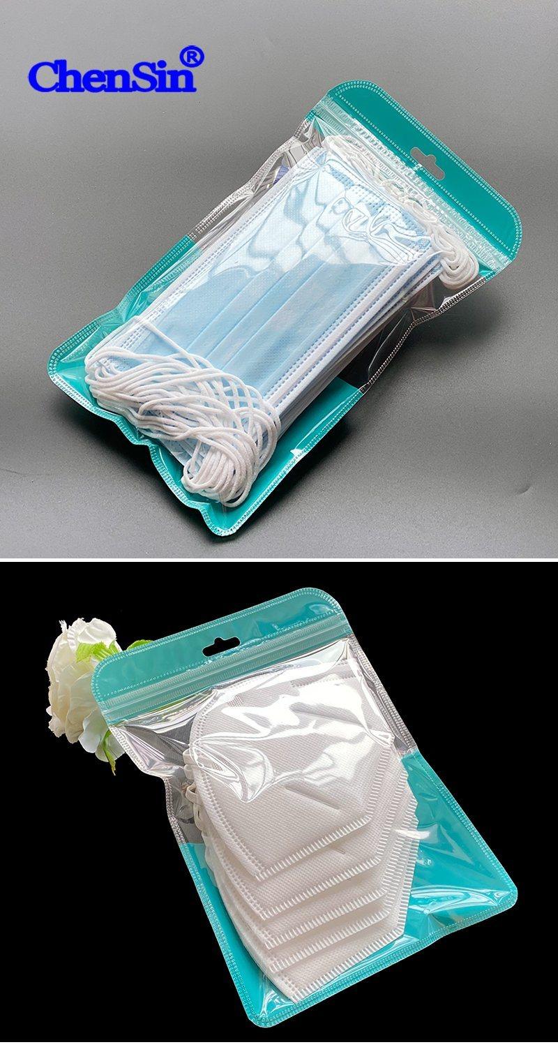 Self Seal Face Mask Plastic Packaging Plastic Zipper Bags