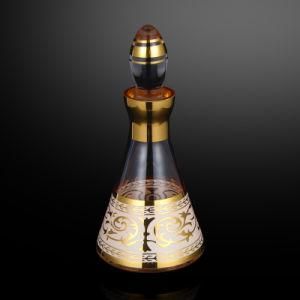 350ml Luxury Crystal Glass Oud Oil Decanter with Real Gold Painting Glass Display Bottle