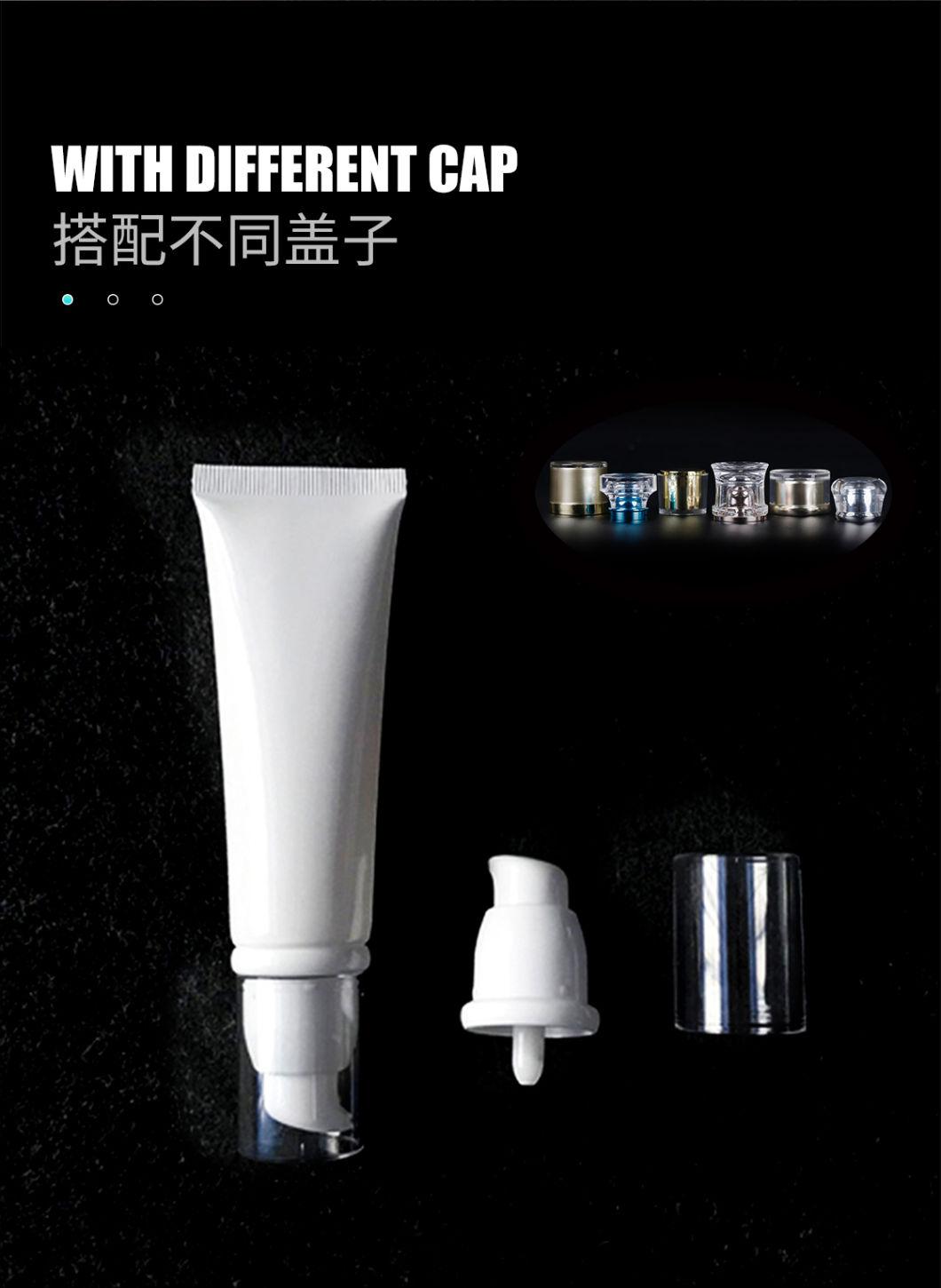 White PE Plastic Cosmetic Printing Tube with Flip Top Cover Manufacturing Plastic Tube for Cosmetic Plain