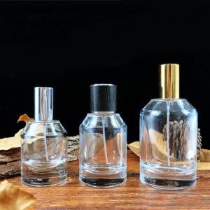 Custom Round Empty Clear Fragrance Glass Perfume Bottle 30ml 50ml 100ml Perfume Spray Glass Bottles with Cap