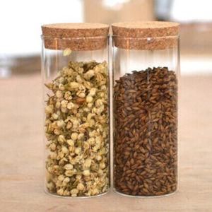 Tea Storage Borosilicate Glass Jar with Cork Lid