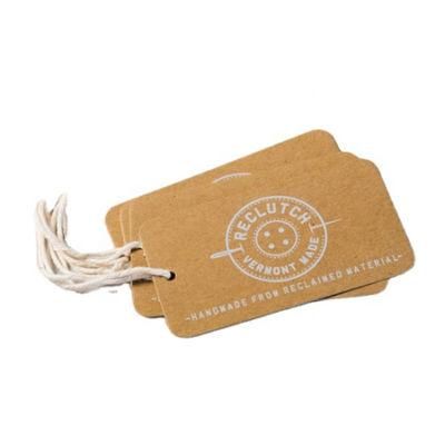 Custom Eco-Friendly Brand Name Logo Cardboard Kraft Paper Swing Tags for Bag