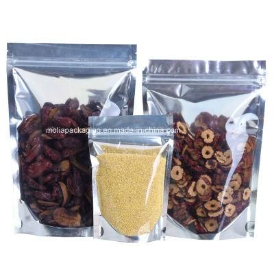 Clear 4mil Reclosable Mylar Foil Ziplock Bags Stand up Food Pouches Bags Bulk Food Storage Coffee Candy Zipper Bags