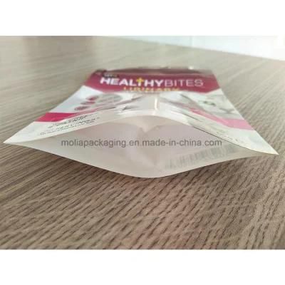 Plastic Packaging Bags/Stand up Pouch with Zipper Clear Windows for Pet Food 100g Bags