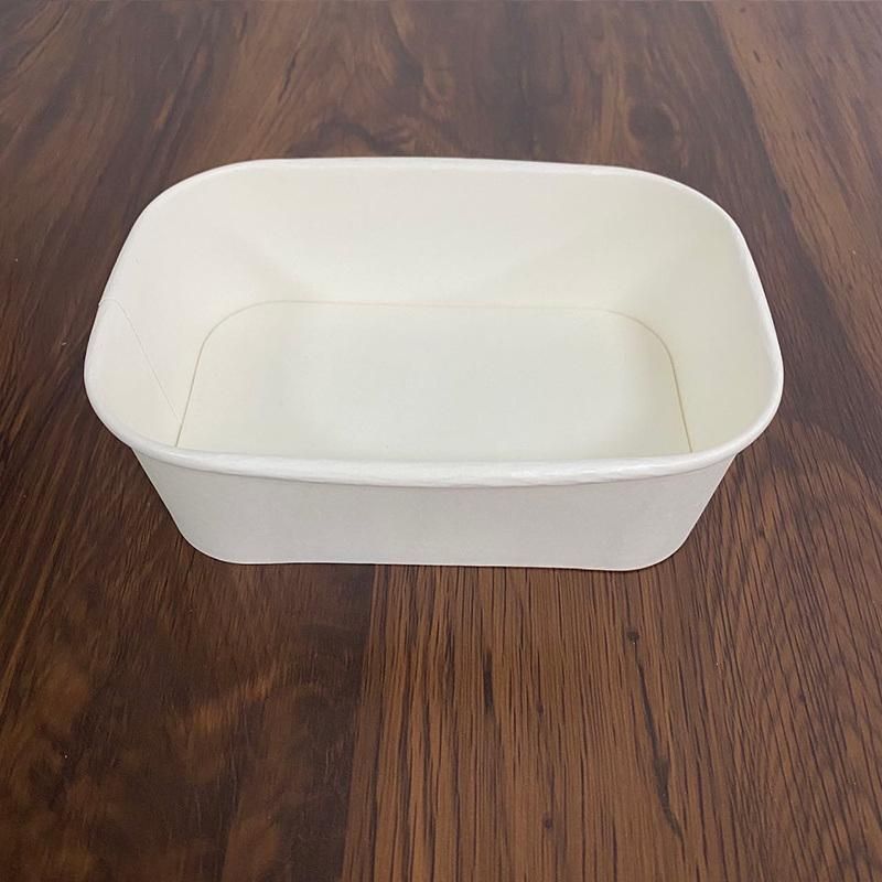 Square Waterproof Food Grade Salad Kraft Paper Bowl