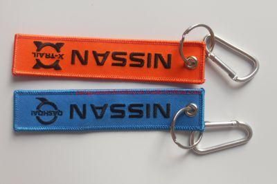 High Quality Dongfeng Nissan Group Special Custom Car Embroidery Keychain with Carbine for Gift