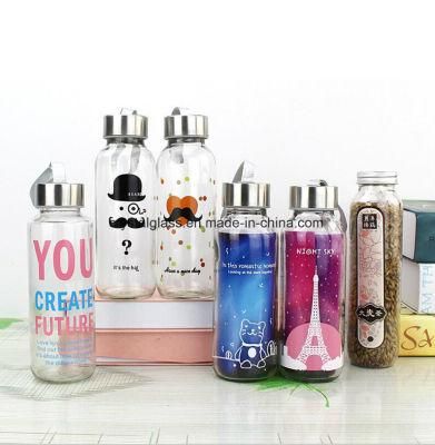 300ml Frost Sparkling Water Glass Bottle with Decal Printing