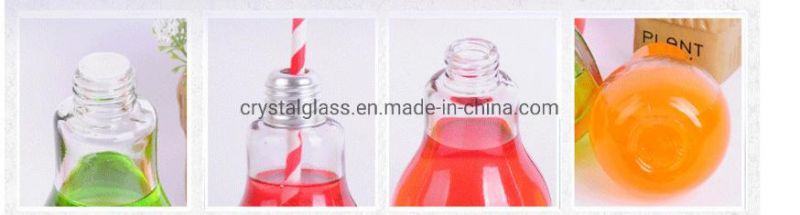 100ml 200ml 300ml 400ml 500ml Light Bulb Bottle Jar for Milk and Juice