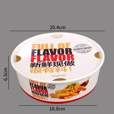 Custom Food Grade Paper Fast Food Packaging Roast Fried Chicken Take out Paper Meal Boxes Cardboard Tray Packing