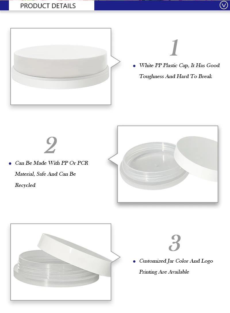 30ml Flat Plastic Cream Pot Container White Lid Empty PP Paste Jar