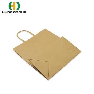 Kraft Paper Bag with Handle Brown and White Customized Print Bags Take Away Shopping Recycled