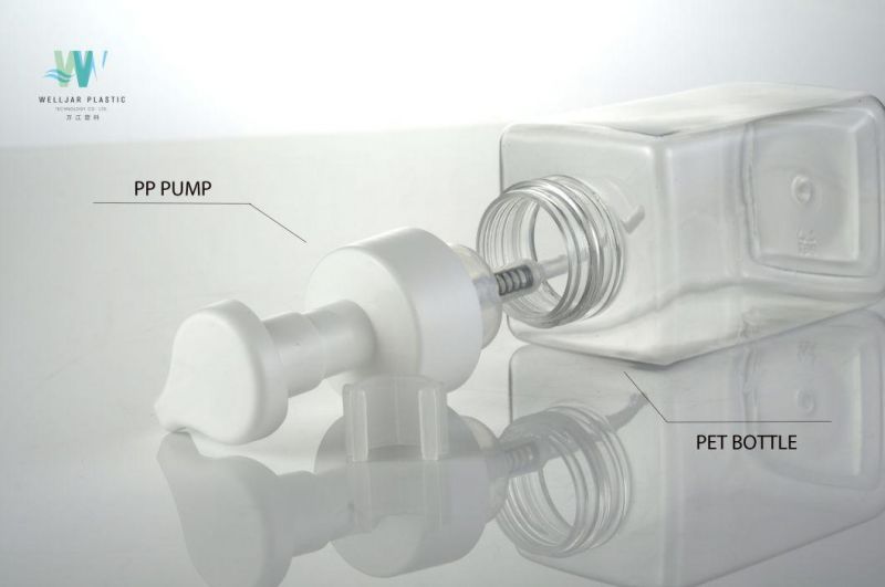 240ml Square Plastic Pet Foam Pump Bottle
