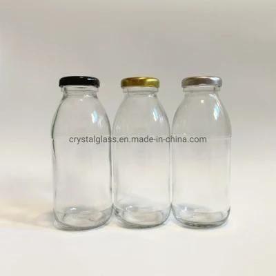 300ml 500ml Custom Round Glass Beverage Spirits Bottle Manufacturer with Golden Lid