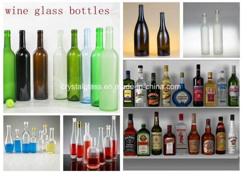 750ml Bordeaux Glass Wine Bottle with Corks PVC Shrink Capsules