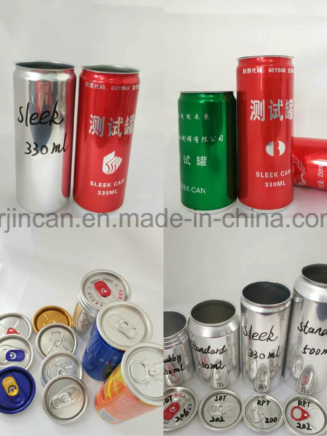 Sleek 355ml Aluminum Empty Cans Without Printing