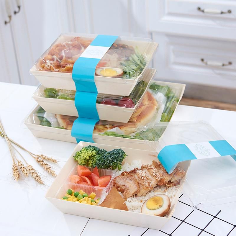 Eco Paper Kraft Sushi Cake Box Disposable Food Container with Lid