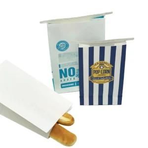 Eco-Friendly Greaseproof Kraft Food Package Sandwich Donut Popcorn Bread Packaging Paper Bag