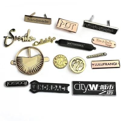 Metal Label Supplier Hot Selling Gold Metal Clothing Labels Metal Brand Logos for Garment