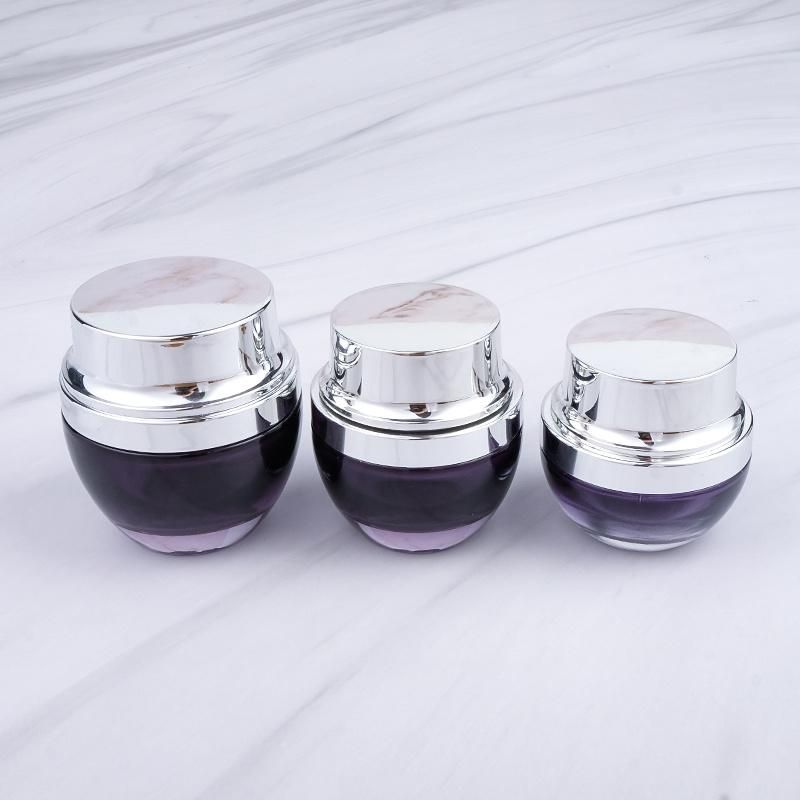 20g 30g 50g 20ml 30ml 50ml 120ml Fast Shipping Purple Black Glass Cosmetic Jars Luxury Skincare Packaging Set