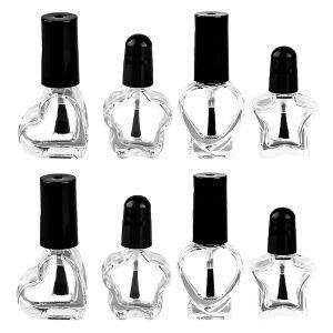 8ml 10ml 15ml Large Size Round Luxury Empty UV Gel Nail Polish Bottle with Color Chart Black Brush Caps