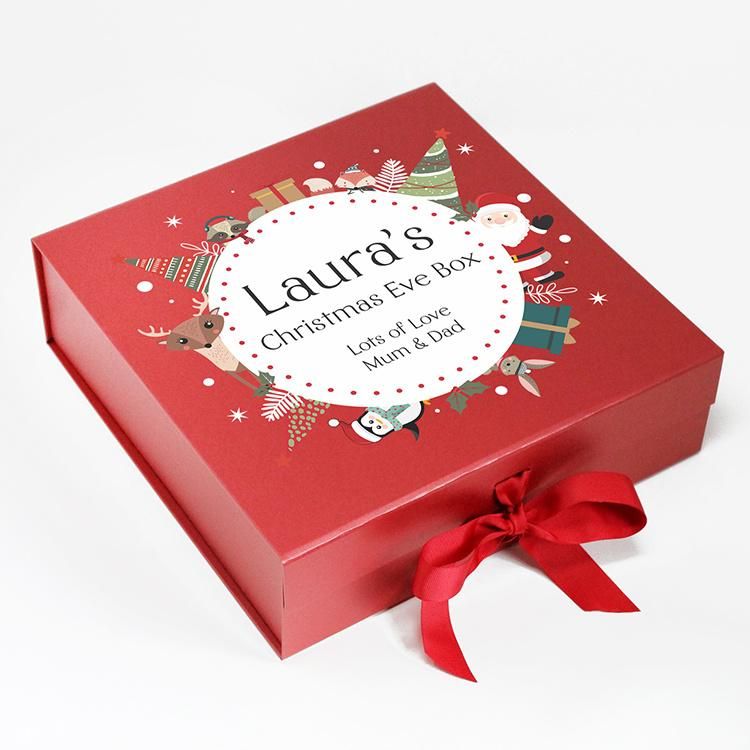 Luxury Xmas Hardcover Foldable Paper Box for Christmas, Large Christmas Gift Boxes