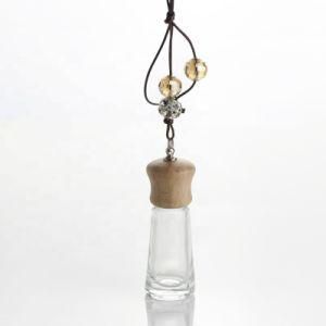 Clear 10ml Car Diffuser Bottles Perfume Empty Glass Bottle with Wooden Cap&Nbsp;