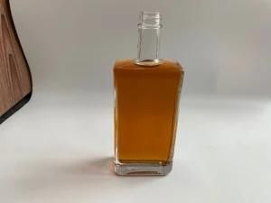 Empty Flat Square 500ml Clear Gin Rum Liquor Glass Bottle for Spirit