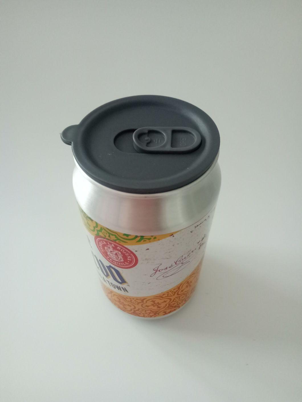 Beer Cans Shape Aluminum Cup with Lid and Straw